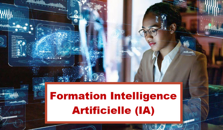 Femme utilisant des technologies avancées avec des interfaces de données – Formation Intelligence Artificielle (IA) à Bruxelles, Belgique.