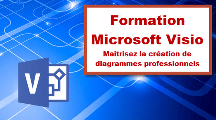 Illustration de Microsoft Visio mettant en avant la création de diagrammes professionnels pour la visualisation et la gestion de l’information.