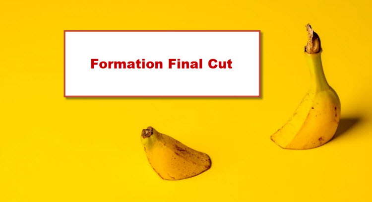 Illustration créative avec texte « Formation Final Cut » – Formation montage vidéo avec Final Cut Pro à Bruxelles, Belgique.