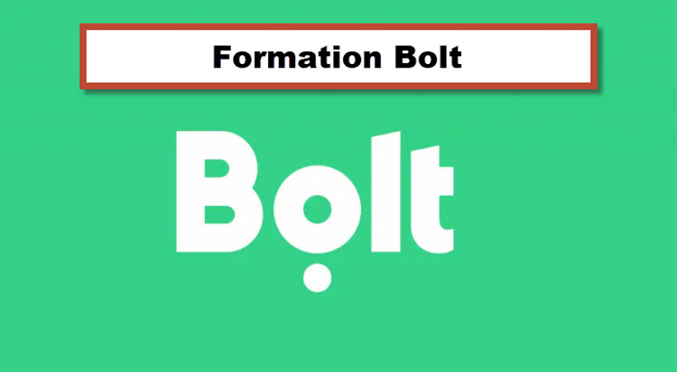 Logo de Bolt avec texte « Formation Bolt » – Formation en conception de sites web avec React à Bruxelles, Belgique.