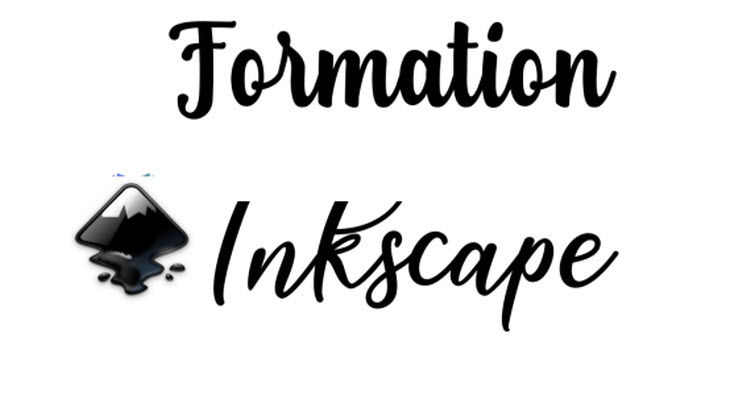 Logo Inkscape avec texte « Formation Inkscape » – Formation design vectoriel à Bruxelles, Belgique.