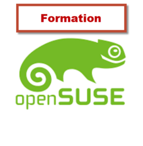 Illustration de Linux openSUSE avec texte « Formation openSUSE » – Formation administration système open source à Bruxelles, Belgique.