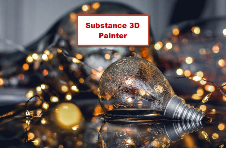 Ampoule ancienne posée sur une surface brillante avec des lumières floues en arrière-plan, illustrant la formation Substance 3D Painter à Bruxelles pour la création de textures réalistes.