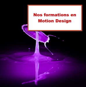 Illustration abstraite de liquide violet en mouvement sur fond noir, symbolisant la créativité et l’animation graphique des formations en Motion Design à Bruxelles.