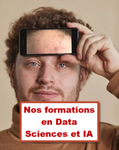 Homme tenant un smartphone devant son front, illustrant la fusion entre la technologie et l’intelligence artificielle dans une formation en Data Science à Bruxelles.