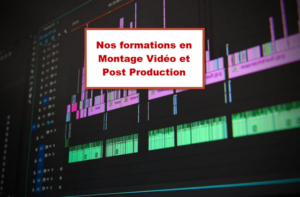 Interface d'un logiciel de montage vidéo avec des séquences en cours d'édition, illustrant les formations en montage vidéo et post-production à Bruxelles, Belgique.