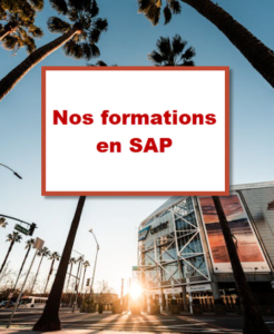 Bâtiment moderne avec logo SAP illustrant une formation en gestion des ressources d'entreprise (ERP) à Bruxelles.