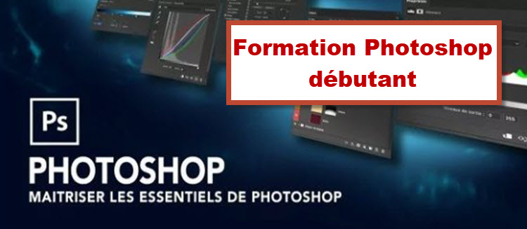 Formation Photoshop Débutant à Bruxelles – Interface du logiciel Photoshop avec des outils de retouche et d'édition.