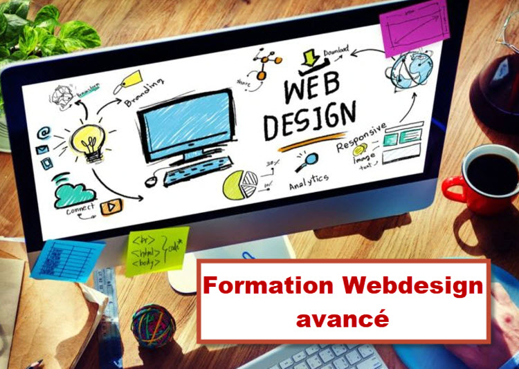 Écran d’ordinateur affichant un schéma de conception web, illustrant une formation avancée en webdesign à Bruxelles.