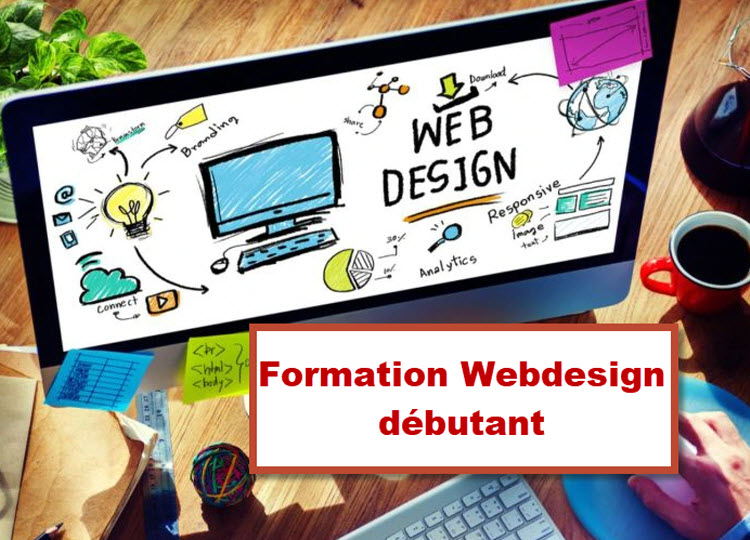 Illustration d’un écran d’ordinateur affichant une esquisse de conception web, symbolisant une formation webdesign pour débutants à Bruxelles.