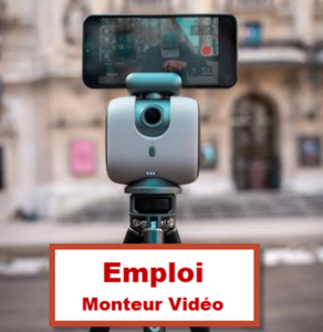 Un smartphone fixé sur un dispositif de tournage, illustrant un emploi de monteur vidéo à Bruxelles proposé par Training Brussels.